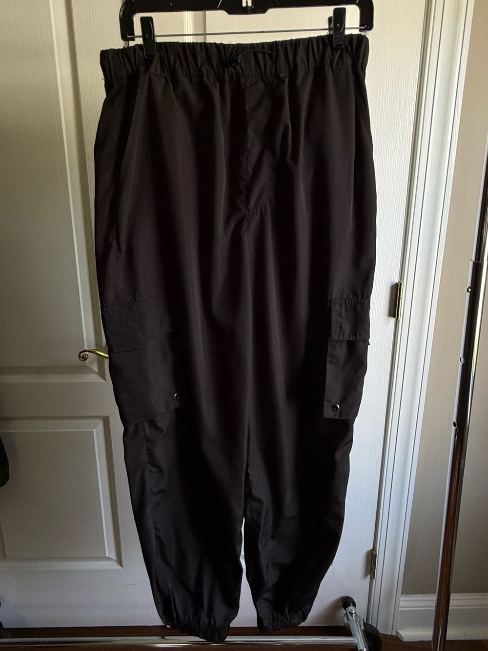 Noli Black Cargo Joggers with Elastic Ankles